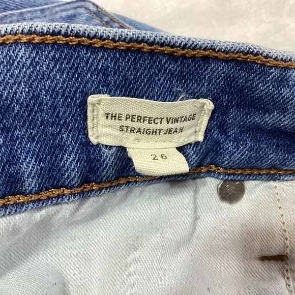 The Perfect Vintage Straight Jean in Blue by Madewell High-Waisted Classic 26 - Picture 4 of 12